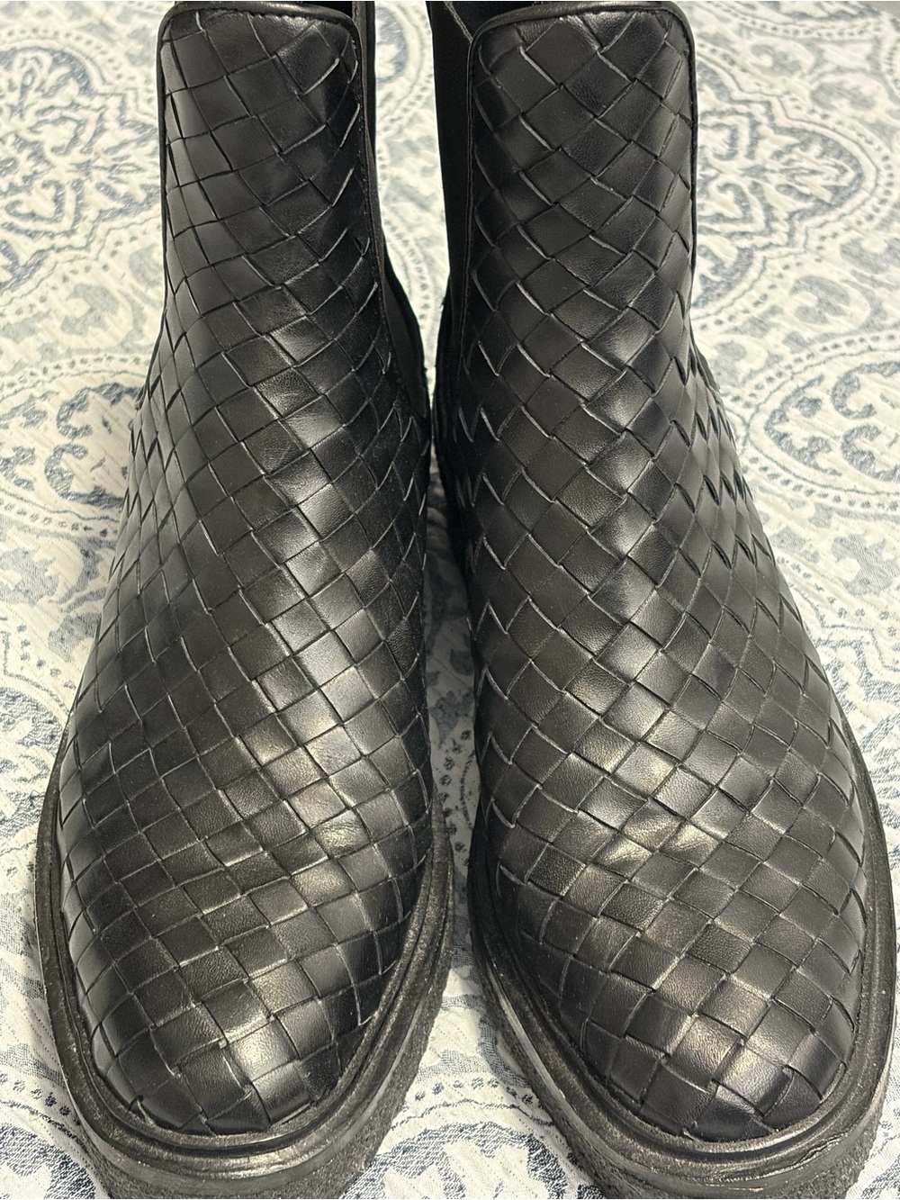 Loeffler Randall Black Woven Platform Chelsea Boots size 9 New - Picture 11 of 11
